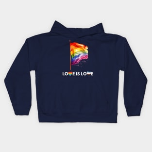 Love is Love Shirt Pride T-Shirt Gay Pride Tshirt Proud LGBTQ apparel Lesbian Pride Bi Pride Equality Shirt Pride Month Gift Rainbow shirt Kids Hoodie